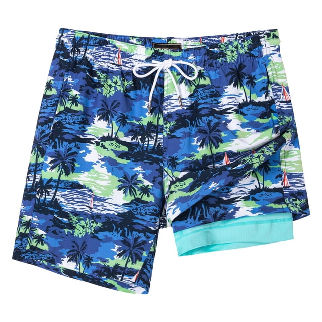 Shorts de Baño SURF CUZ 7" con Forro de Compresión y Secado Rápido Azul
