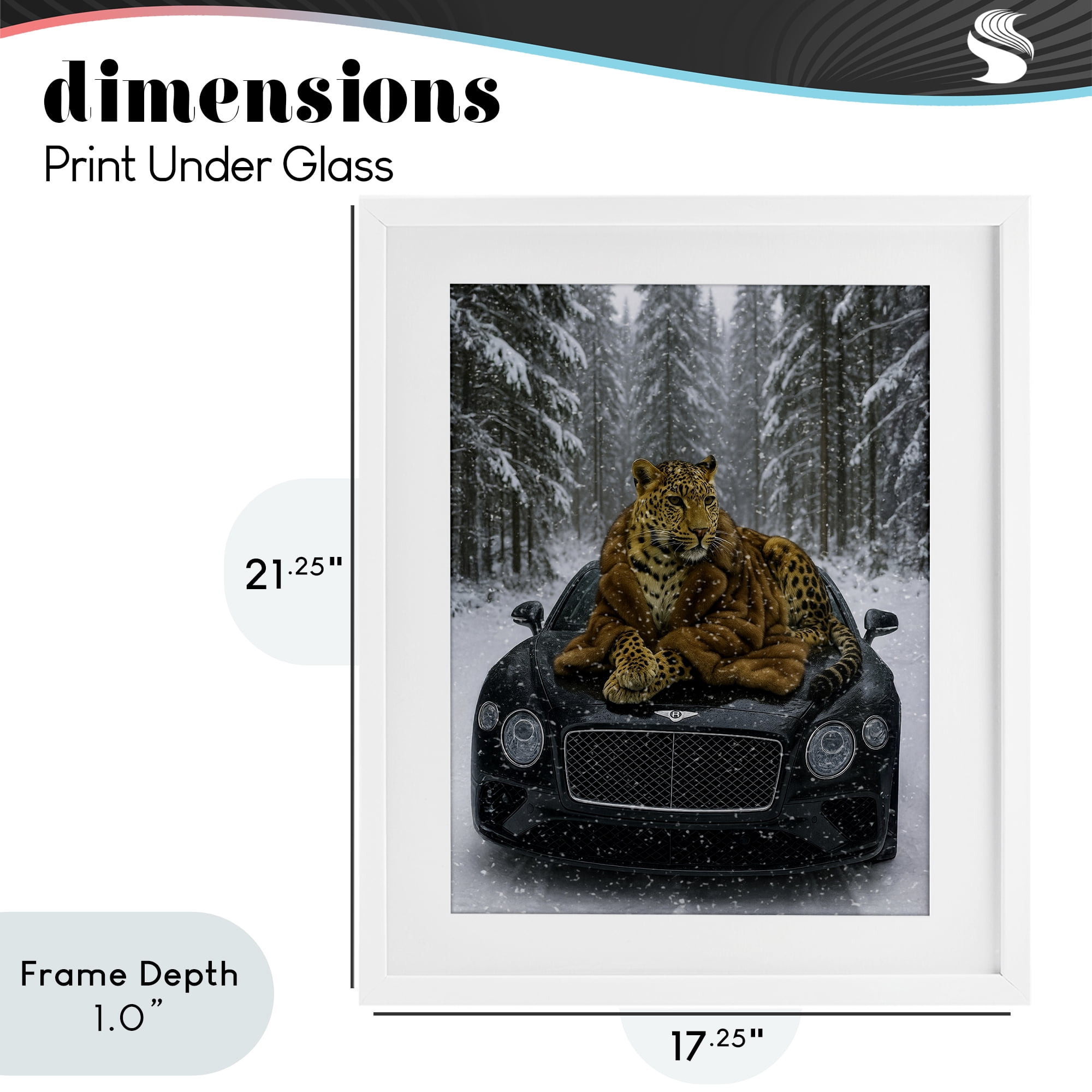 Stupell Industries Luxurious Leopard Winter Woods White Framed Print Under Glass, design by Grotto Studios