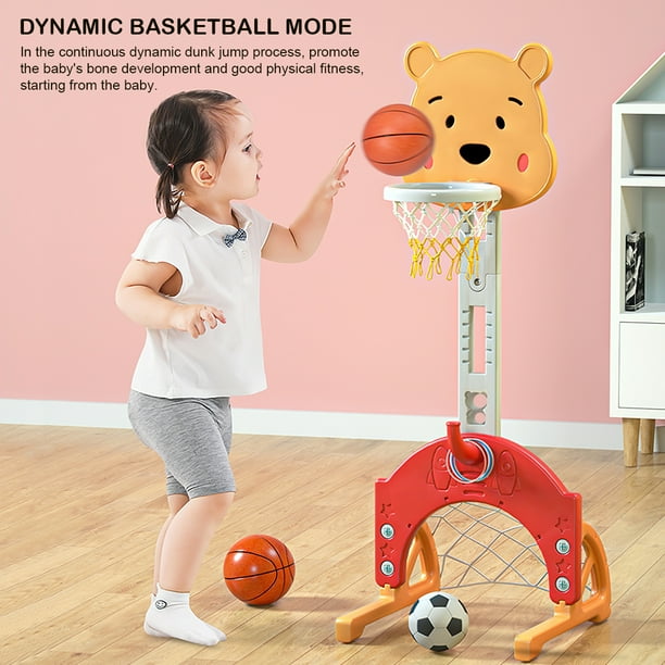 KUIKUI Kids Toddler Basketball Stand Adjustable Height, 3in1 Indoor Activity Center