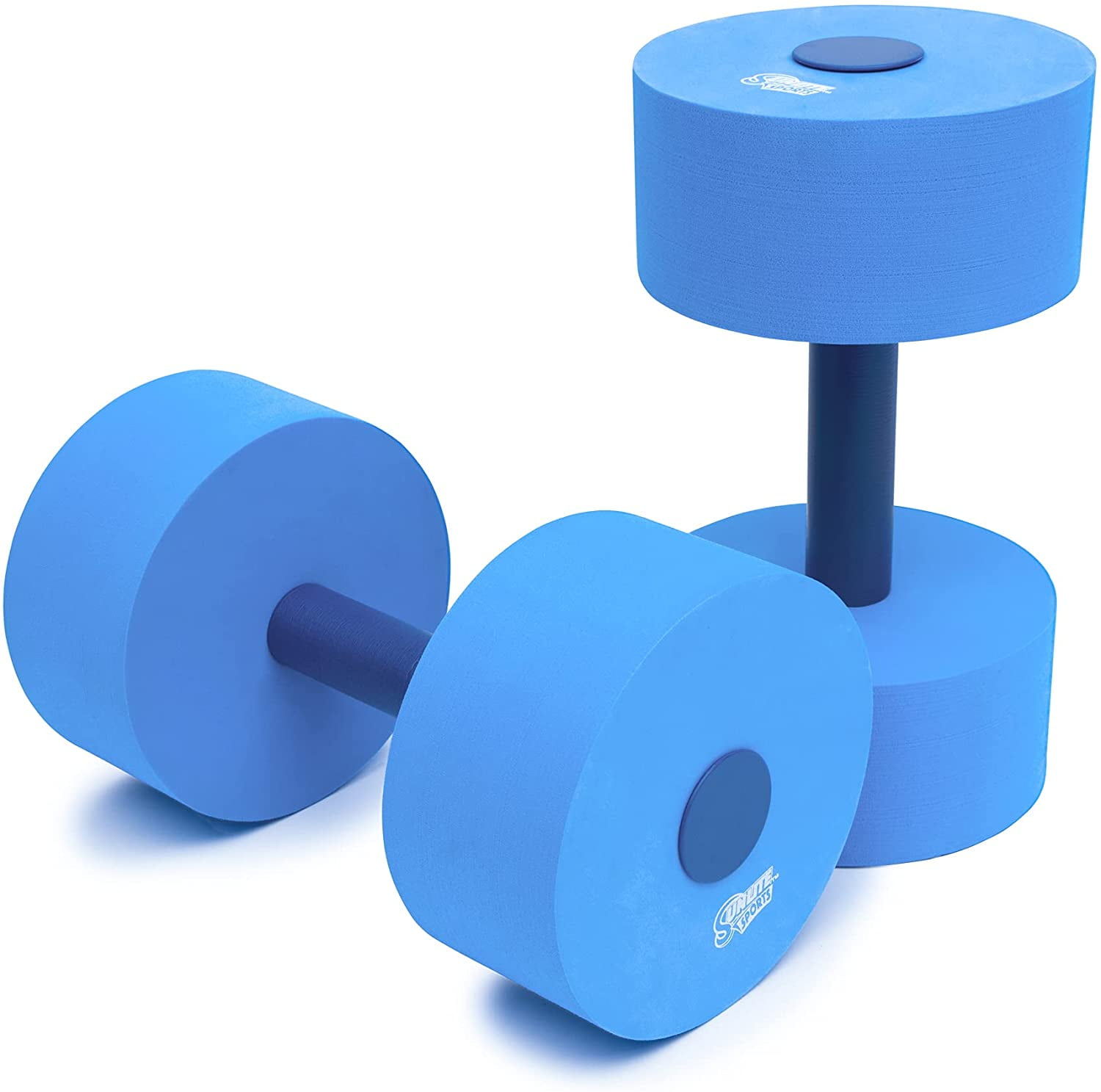 Blue EVA Swimming Pool Exercise Aqua Fitness Barbells for Water Aerobics Set of 2 Aquatic Exercise Dumbells 