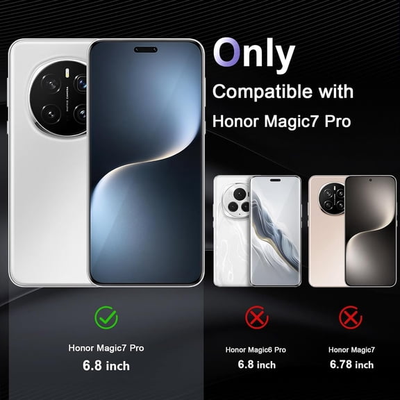 UYWGF-Case for Honor Magic 7 Pro, Military Grade Drop Protection Phone Case, Yellowing Resistant, Anti-Scratch Hard PC Back, Shockproof Hard Ultra-Thin Protective Cover, Clear