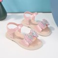 thumbnail image 5 of Sandalias de princesa REDARER con lazo y pedrería para niña, con tira en el tobillo, estilo bohemio, para playa, tallas 7-8 años, 5 of 5