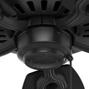 Hunter - Builder Indoor Ceiling Fan, 52-inch, Matte Black, Traditional-style, 3-speed WhisperWind Motor, 53243, for living rooms, bedrooms, home offices, kitchens