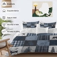 thumbnail image 3 of 3 Piece Navy Blue Plaid Duvet Cover Set California King,Microfiber Comforter/Quilt Cover with Corner Ties and 2 Pillowcases,Vintage Farmhouse Animals Tree All Season Soft Bedding with Zipper Closure, 3 of 8