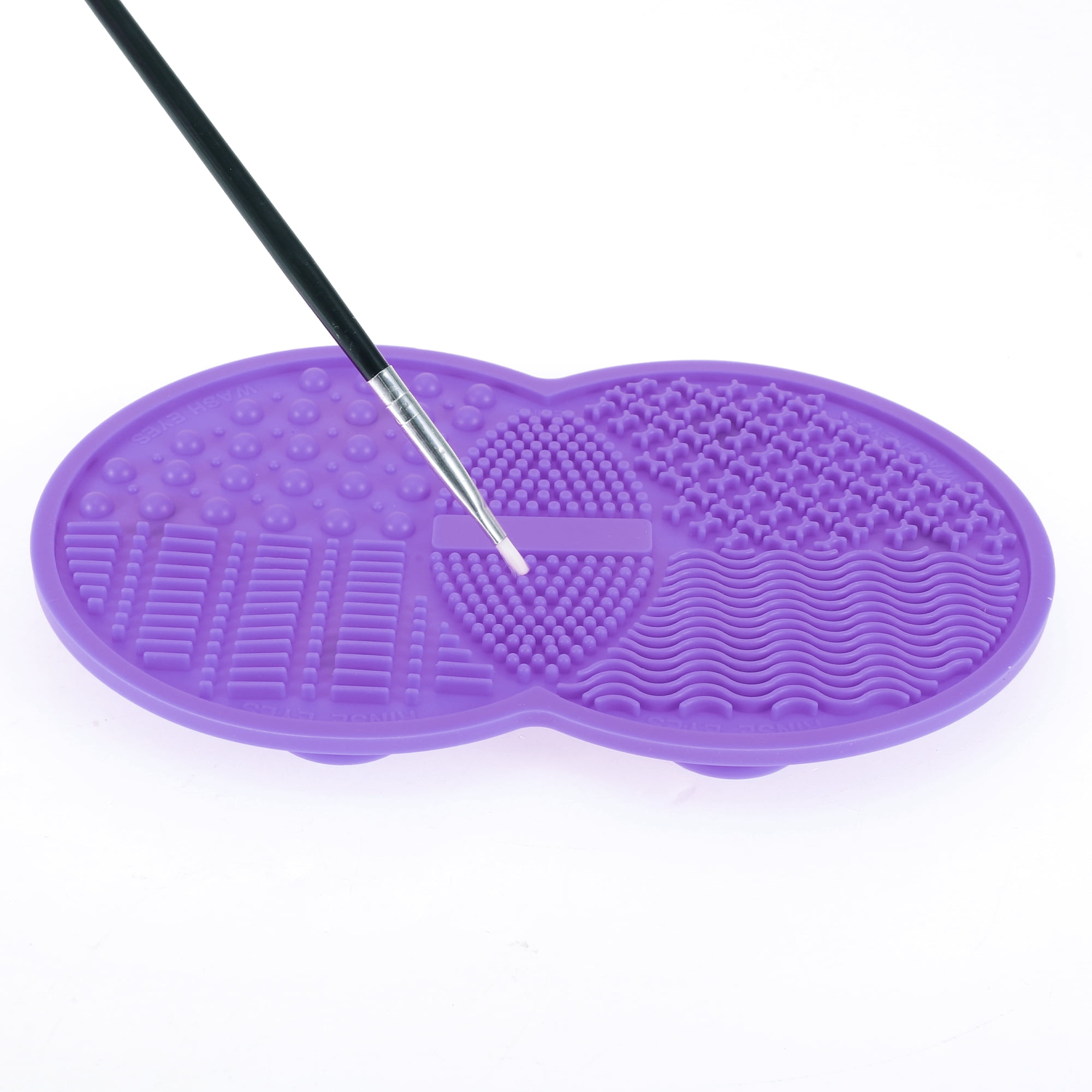Unique Bargains Double Circle Shape Makeup Sponge Brush Cleaner Purple