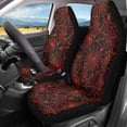 thumbnail image 2 of Yuyamidu Red Cobweb Car Front Seat Covers Waterproof Car Seat Cover for Front Seat Set of 2 Elastic Automotive Accessories Fit Most Cars, SUV, Trucks, 2 of 7