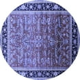 thumbnail image 1 of Ahgly Company Indoor Round Oriental Blue Industrial Area Rugs, 4' Round, 1 of 4