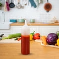 thumbnail image 5 of 8 Pack 8 Oz Plastic Squirt Condiment Bottles With On Cap Lids Top Dispensers For Ketchup Hot Olive Oil Bulk Clear BBQ Set, 5 of 7