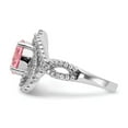 thumbnail image 3 of Cheryl M 925 Sterling Silver Rhodium-plated Round Pink Center & CZ Ring Size: 8; for Adults and Teens; for Women and Men, 3 of 5