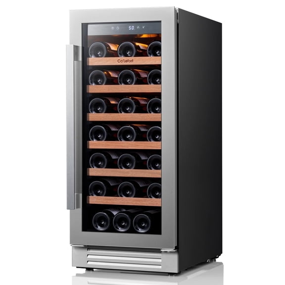 Ca'Lefort 15'' Wine Cooler Refrigerator 33 Bottle Wine Fridge Single Zone for Home/Dorm, Built-in & Freestanding