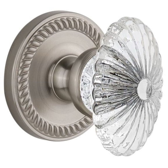 Grandeur 810265 Newport Solid Brass Rose Dummy Door Knob Set - Nickel