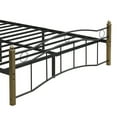 thumbnail image 5 of Christopher Knight Home Contemporary Queen Size Metal Bed Frame with Wavy Headboard and Footboard, Black+Gold, 5 of 9