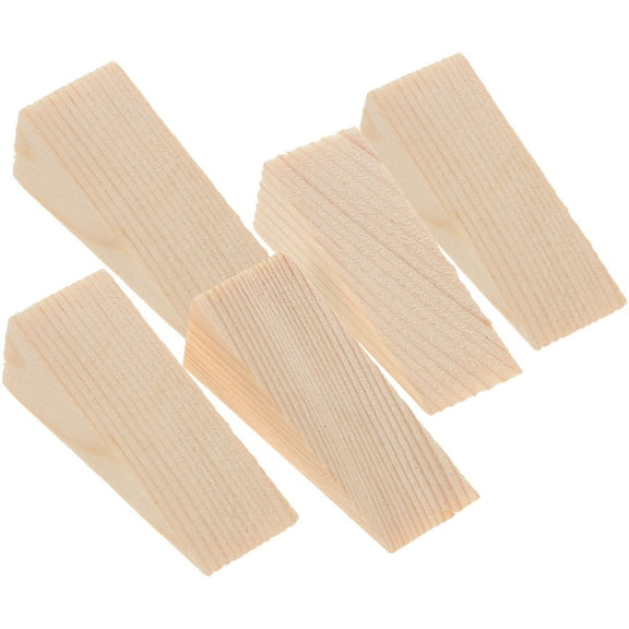 BESTOYARD 5Pcs Decorative Door Stop Wedge Wood Stopper Practical Holder for Office Use