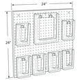 thumbnail image 4 of 7 Pocket Multi Tier Wall Brochure Holder: 6 Trifold Size Pockets and 1 Letter Size Pocket Pegboard Wall Brochure Holder, 4 of 6