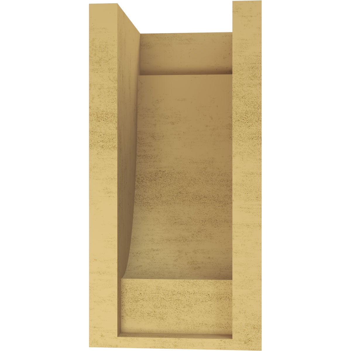 6"W x 6"D x 12"H Wide Alpine Rough Cedar Woodgrain TimberThane Corbel, Primed Tan