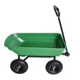 thumbnail image 3 of Tcbosik Garden Dump Cart Utility Outdoor Metal Wagon Carrier Trolley with 10" Pneumatic Tires, Load 300lbs Capacity, Green, 3 of 9