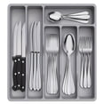 thumbnail image 5 of Thin Drawer Organizer Box, Multi-Slot Partitioned Cutlery Tray Divider, Large Capacity Kitchen Utensil Storage Box with Spoon Fork Knife Holder, Plastic Silverware Drawer Storage Tray, 5 of 6