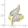 thumbnail image 3 of 10K Two-Tone Gold Ring Band Fashion & Rhodium Diamond-Cut Filigree, Size 8, 3 of 5