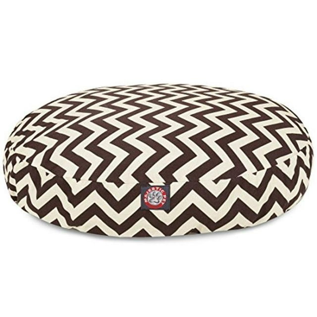 MajesticPet 788995510246 42 Po Zig Zag Rond Lit pour Animaux de Compagnie&44; Chocolat - Grand