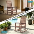 thumbnail image 5 of Oversized HDPE Outdoor Rocking Chair, All-Weather High Back Porch Rocker, Teak, 5 of 8