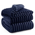 thumbnail image 5 of U by Bedsure Pageant Blue Fleece Queen Blanket for Couch - Super Soft Cozy Blankets for Women, Girls, 90x90 inches, 5 of 6