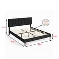 thumbnail image 3 of alazyhome Queen Size Square Tufted Upholstered Bed Frame, Easy Assembly, Black, 3 of 7
