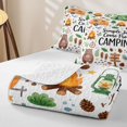 thumbnail image 4 of Catabedysis Watercolor Camping Quilt King,Cute Cartoon Bear King Coverlet Set For Boys,Multicolor,3Pcs, 4 of 7