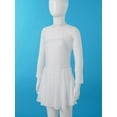 thumbnail image 4 of Zaldita Kids Girls Sparkly Rhinestones Mesh Splice Dance Dress Figure Ice Skating Dance Leotard Dress Competition Dancewear White 12, 4 of 7