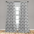thumbnail image 5 of Ambesonne Gothic Curtains, Victorian Owls Flourish, Pair of 28"x95", Black Grey White, 5 of 5