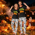 thumbnail image 6 of Family Matching Halloween Pajamas Set Skull Witch Hat Crew Neck Funny Pajamas Ghost Spider Web Horror Wide Leg Loungewear, Women:S, 6 of 7