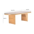 thumbnail image 2 of TOV Furniture Caren Natural Rattan and Glass Oval Dining Table, 2 of 6