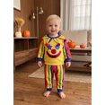 thumbnail image 4 of RUINIXCW Kids Toddler Baby Boy Girl Halloween Outfit Clown Costume Infant Baby Boy Girl Fall Winter Clothes Collar Grimace Sweatshirt and Pants Set, 4 of 10