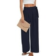 thumbnail image 4 of Women's Wide Leg Casual Pants Summer High Waist Side Tie Knot Lightweight Loose Flowy Beach Trousers With Pockets Women Pants Casual plus Size plus Size Pants for Women A Women Pants Track Pants Wide, 4 of 6