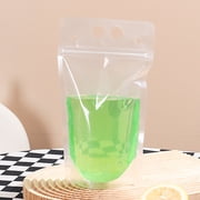 Aspire 50 PCS 16 OZ Reclosable Zipper Clear Drink Pouches Bags, Disposable Smoothie Juice Pouches, FDA Compliant