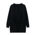 thumbnail image 5 of LTTVQM Girls Open Front Cardigan Long Sleeve Casual Fall Winter Loose Knit Sweaters Coat with Pockets Black 9-10 Years, 5 of 6