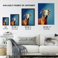 thumbnail image 3 of Greyhound Dog Lover Gift Pet Portrait Orange Blue Artwork Painting Art Print Framed Poster Wall Decor 12x16 inch, 3 of 5