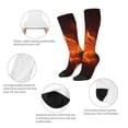 thumbnail image 3 of Honeii Fiery Orange Flames Energy Print Long Socks,Novelty Design Socks Gift for Men and Women,Crew Socks,Calf Socks, 3 of 6