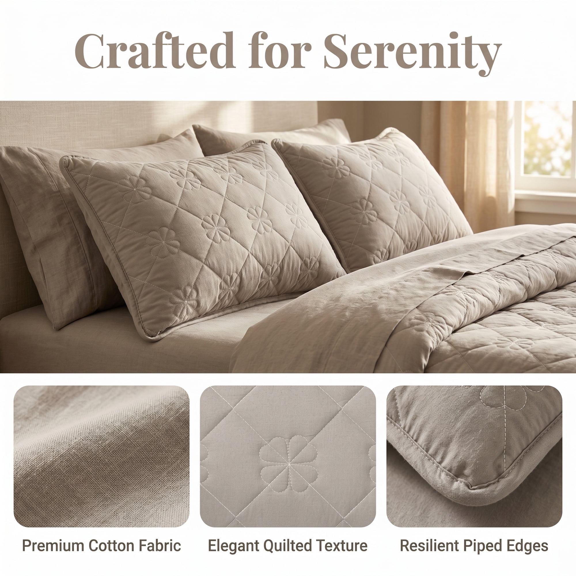 Unique Bargains 1 Pack Polyester Comfortable Quilted Pillow Protector for Home Light Gray
