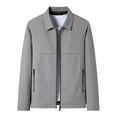 thumbnail image 3 of Mens Outerwear Jackets Transition Lightweight Leisure Summer Zip Pockets Straight Jacket,Light Gray,4XL, 3 of 3