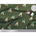 thumbnail image 2 of Soimoi Green Viscose Chiffon Fabric Tent & Arrow Tribal Print Sewing Fabric Yard 42 Inch Wide, 2 of 3