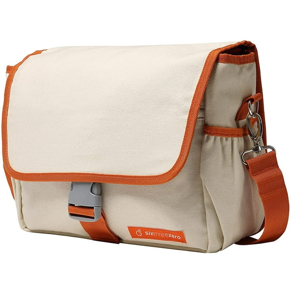 sixthreezero Bike Bag Rear Rack, Waterproof Bicycle Pannier, Clip On Frame Mount, Shoulder Strap, Cream