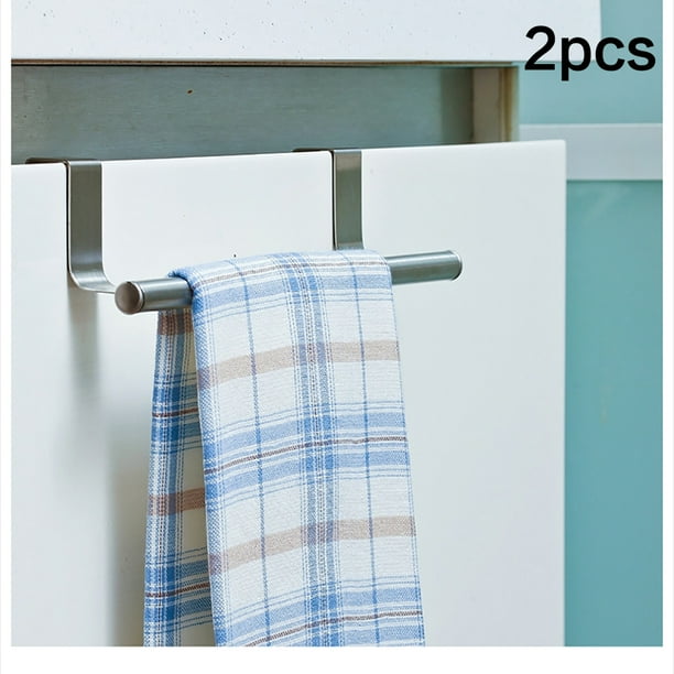 2Pcs 9" thick Stainless Steel Towel Bar Holder Over the Kitchen Cabinet