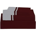thumbnail image 2 of DNG Creations 4 Piece Two Tone Sheet Set - 18 Inch Deep Pocket ( Solid Wine/Silver - Olympic Queen ), 2 of 4