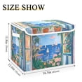 thumbnail image 5 of Yayeee Collapsible Cube Storage Bin with Lid Fabric Closet Decorative Basket with Handles, Sea Window, 5 of 7
