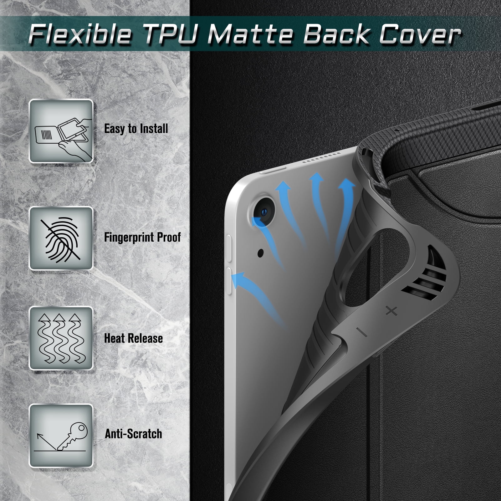 Fintie Case for iPad Air 11-inch M3 (2025) / M2 (2024), iPad Air 5th (2022) / 4th Generation (2020) 10.9 Inch - Magnetic Stand Multi-viewing Angle Soft TPU Cover with Pencil Holder