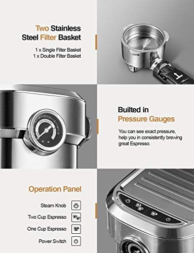 Yabano Espresso Machine, Compact 