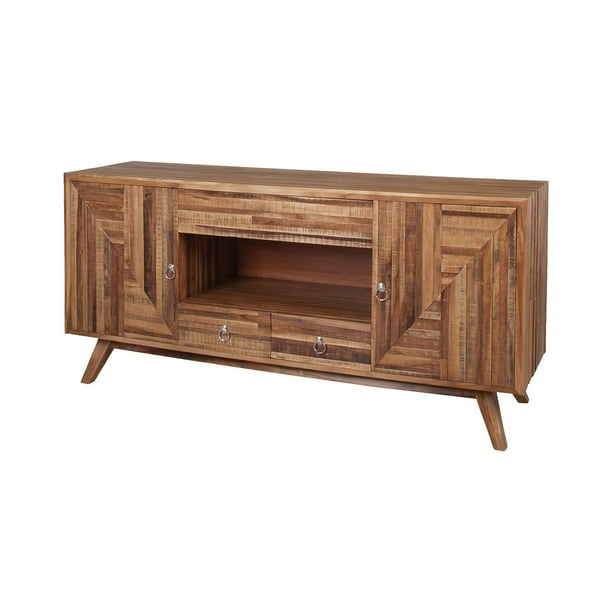 Guildmaster 6417001et 66 Wide Teak Wood Tv Stand Wood Walmart Com Walmart Com