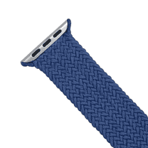 Open Box Genuine Apple Watch Braided Solo Loop Band For Watch Face Sizes 38mm 40mm 41mm Series 3, 4, 5, 6, 7, 8, SE, Size 4, Atlantic Blue