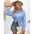 thumbnail image 4 of Zeagoo Womens Button Up Shirt Loose Drop Shoulder Blouses Long Sleeve Soft Office Dress Collar Shirt with Pockets, 4 of 6