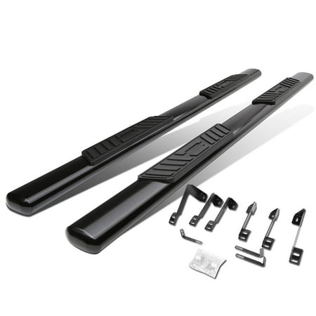 For 99-16 Chevy Silverado/GMC Sierra Extended Cab Carbon Steel 5" Oval Side Step Nerf Bar Running Board Left+Right 09 10 11 12 13 14 15